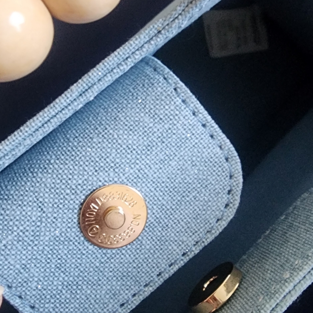 Embroidered Flamingo Handbag - Blue - Picture 4 of 7